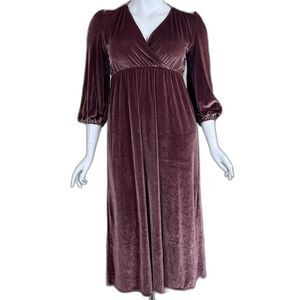 Baltic Born Women's Size XXL Dusty Plum Sadie Velvet Maxi Dress Pullover Party